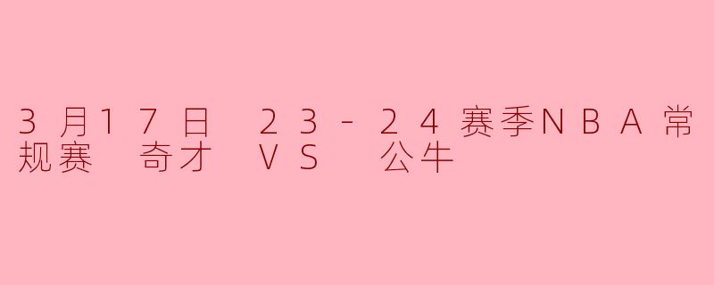 3月17日 23-24赛季NBA常规赛 奇才 VS 公牛